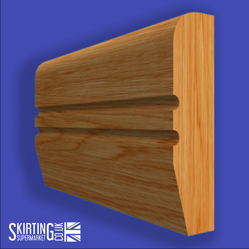 Chamfered Square C Grooved 2 Oak Dado Rail