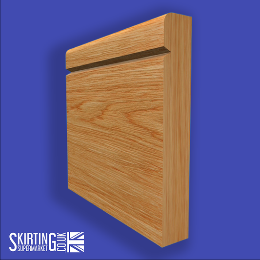 Bullnose V Grooved Solid Oak Skirting Board