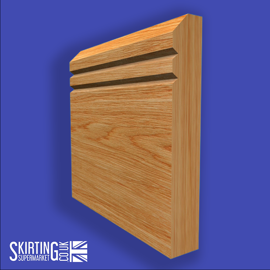 Edge V Grooved 2 Solid Oak Skirting Board