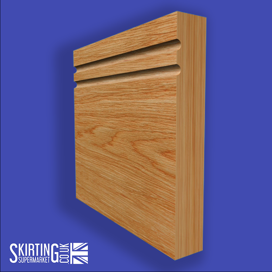 Square Edge C Grooved 2 Solid Oak Skirting Board