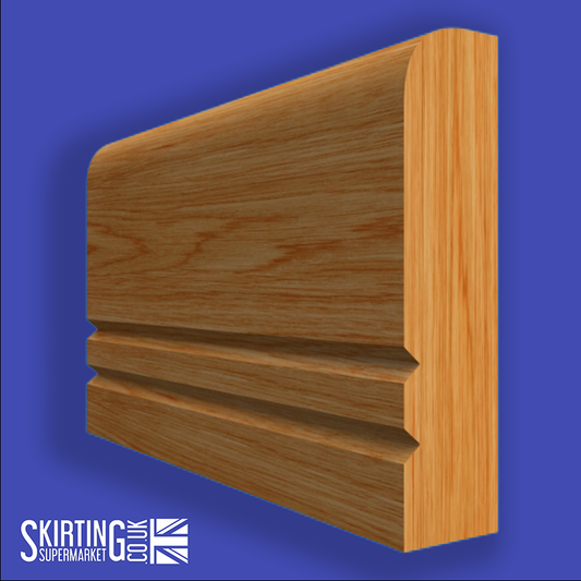 Square Edge V Grooved 2 Oak Dado Rail