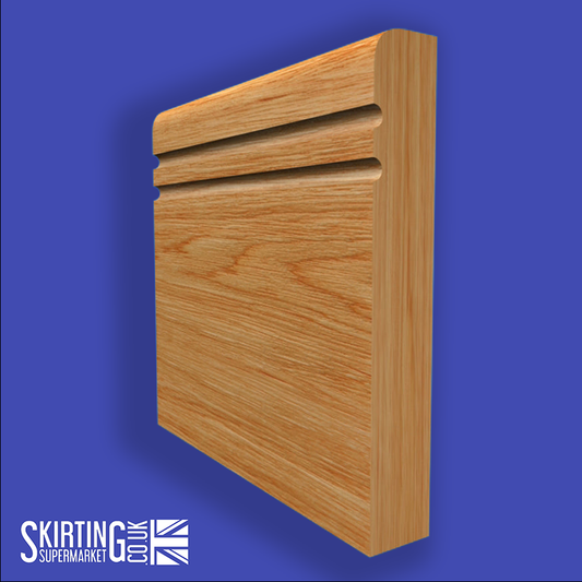 Bullnose C Grooved 2 Solid Oak Skirting Board