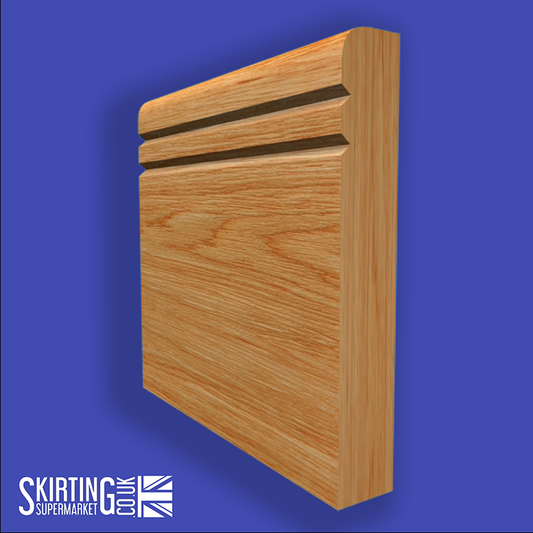 Bullnose V Grooved 2 Solid Oak Skirting Board