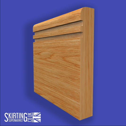 Bullnose Grooved 2 Solid Oak Skirting Board