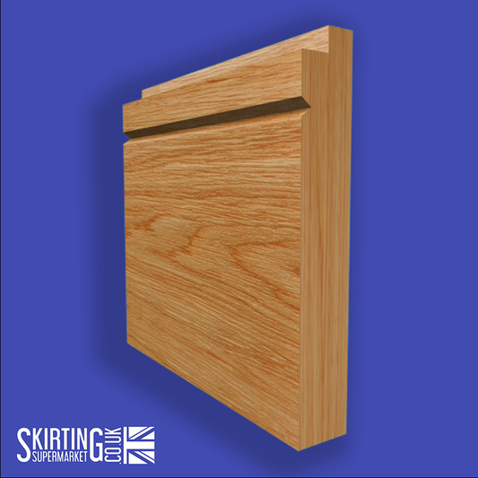 Single Step V Grooved Solid Oak Skirting Board