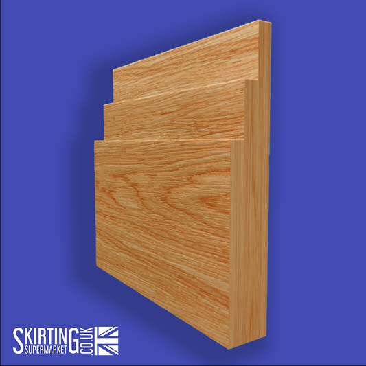 Large Stepped Solid Oak Skirting Board