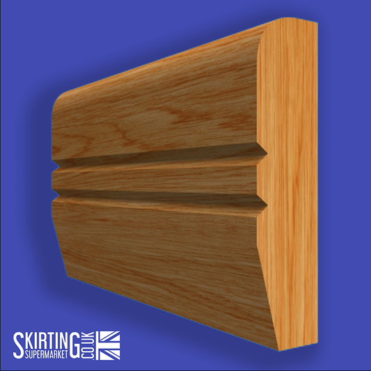 Chamfered Square V Grooved 2 Oak Dado Rail