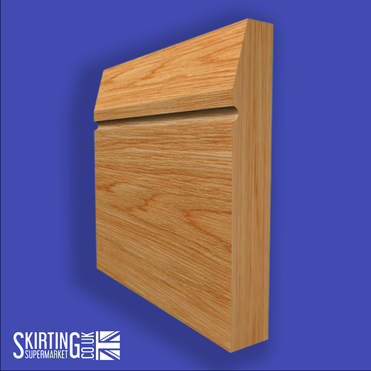 Chamfered Square C Grooved Solid Oak Skirting Board