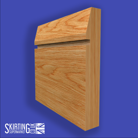 Chamfered Square Grooved Solid Oak Skirting Board
