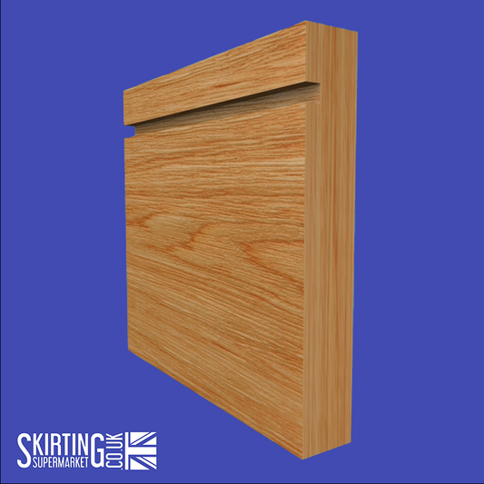 Square Edge Grooved Solid Oak Skirting Board